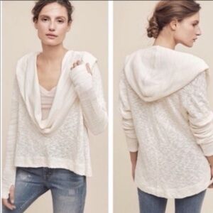 Anthropologie Cream Cowl Neck Sweater